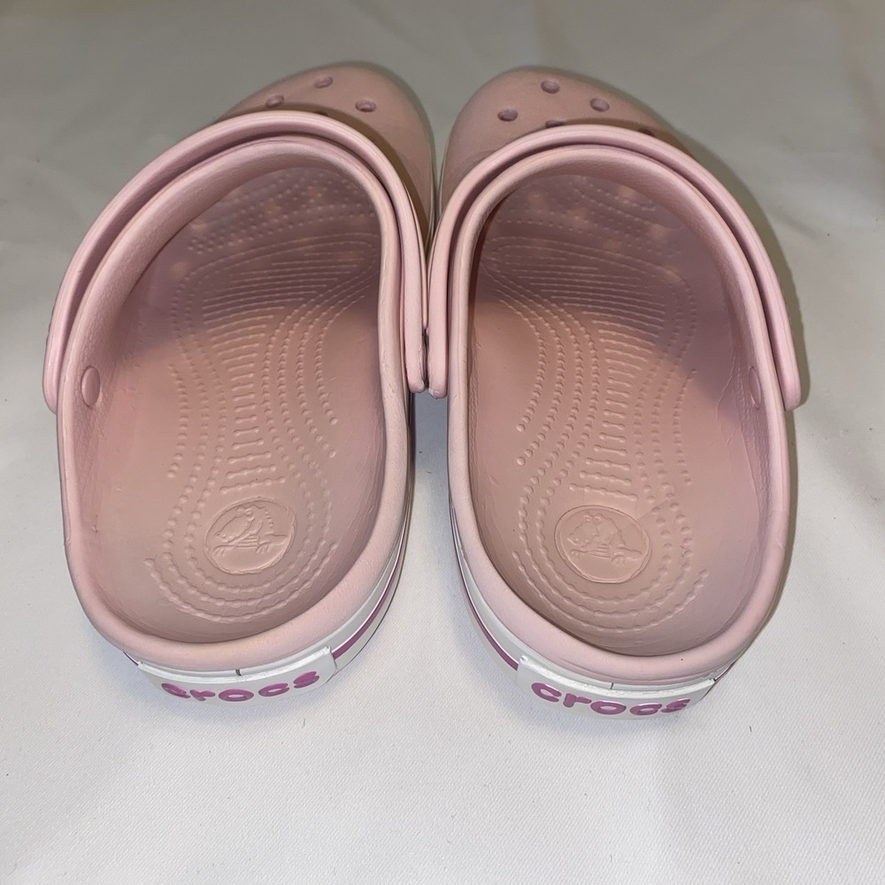 Crocs Crocband Pearl Pink/Wild Orchid White Clog Slip‎ On W7 - Picture 4 of 10
